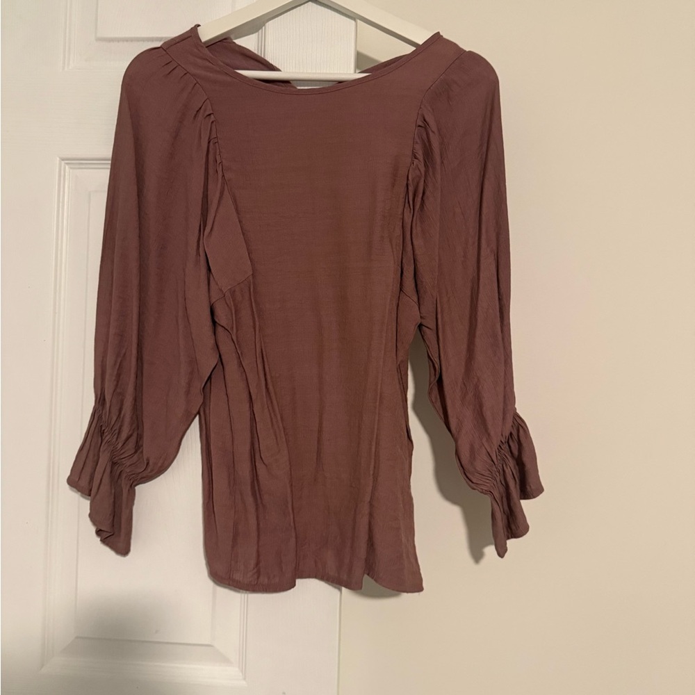 Nordstrom Mauve Ruffle Sleeve Tunic